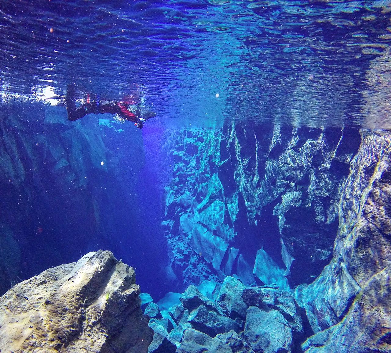 Silfra, Thingvellir National Park, Iceland swimming place