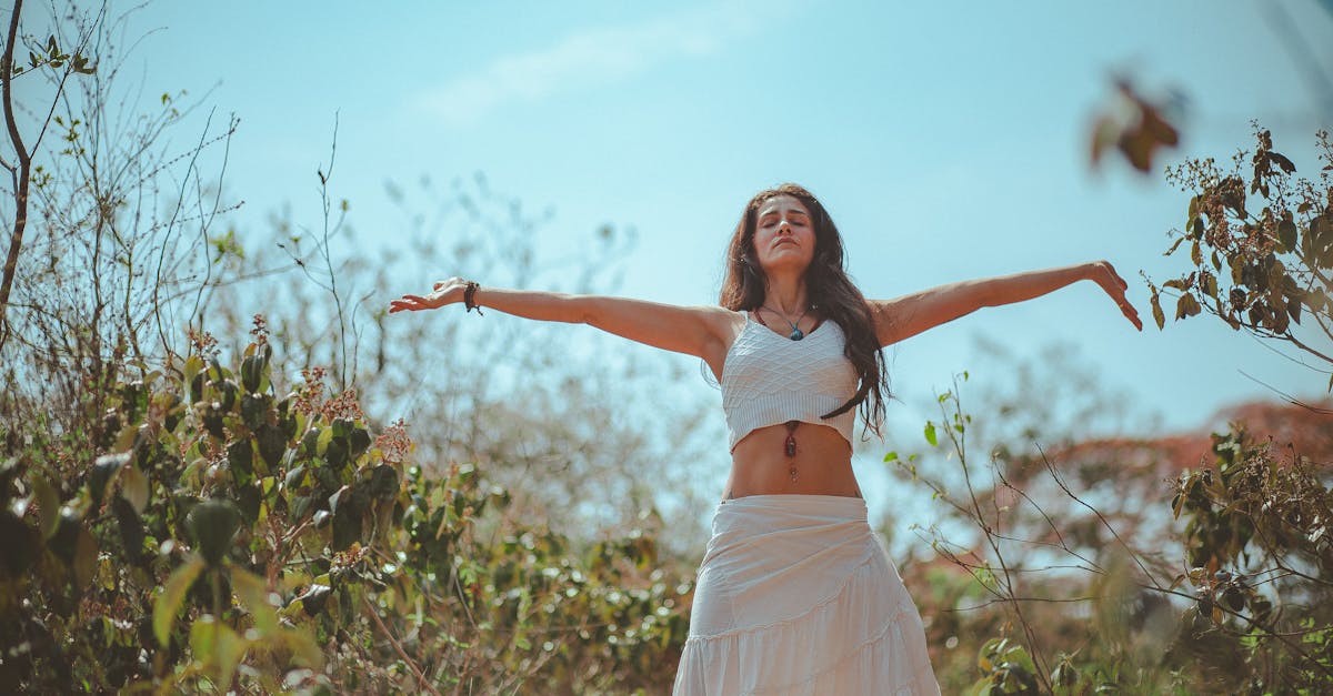 Woman in great health Spreading Both Her Arms